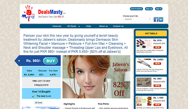 Deals Masty Homepage