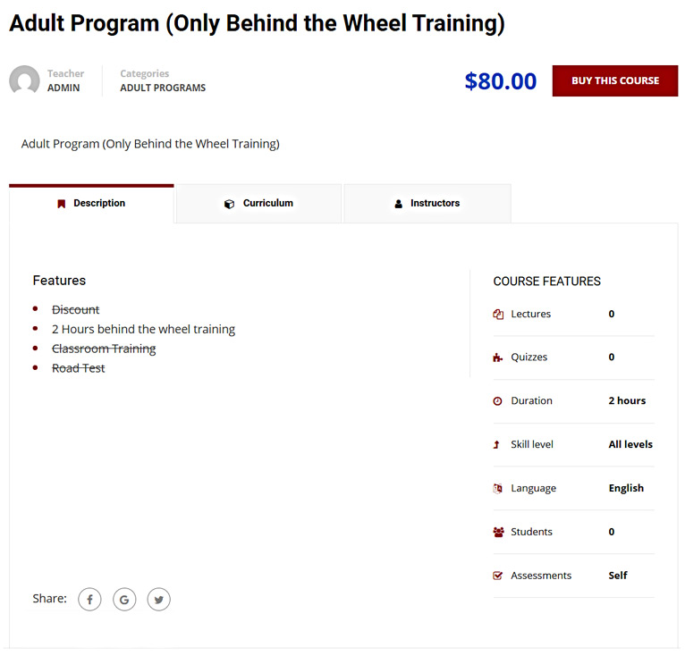 Asia Driving School Shopping Cart
